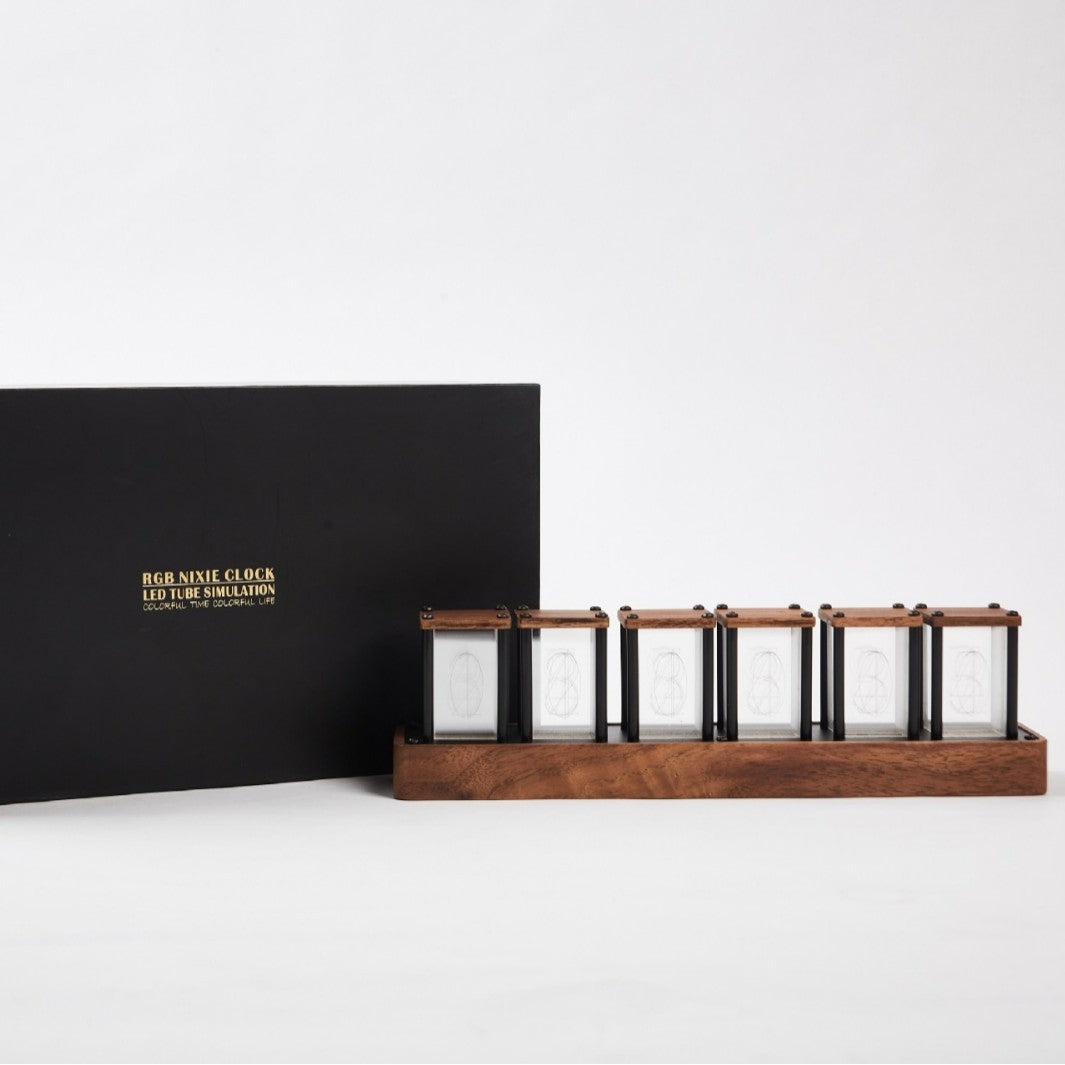 Creative Desktop Networking Clock Pseudo Nixie Tube Clock Free Assembly Timer Ornaments