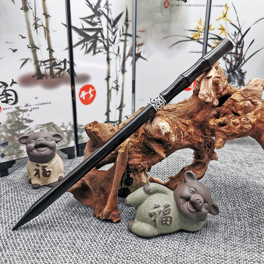 Ancient Chinese Hair Decoration Knife Hidden Sword Ebony Hairpin