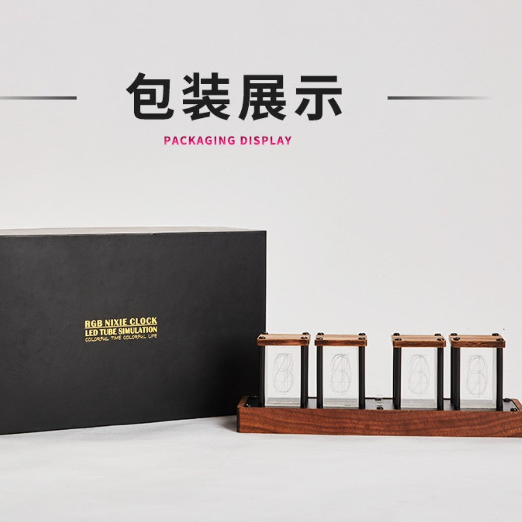 Creative Desktop Networking Clock Pseudo Nixie Tube Clock Free Assembly Timer Ornaments