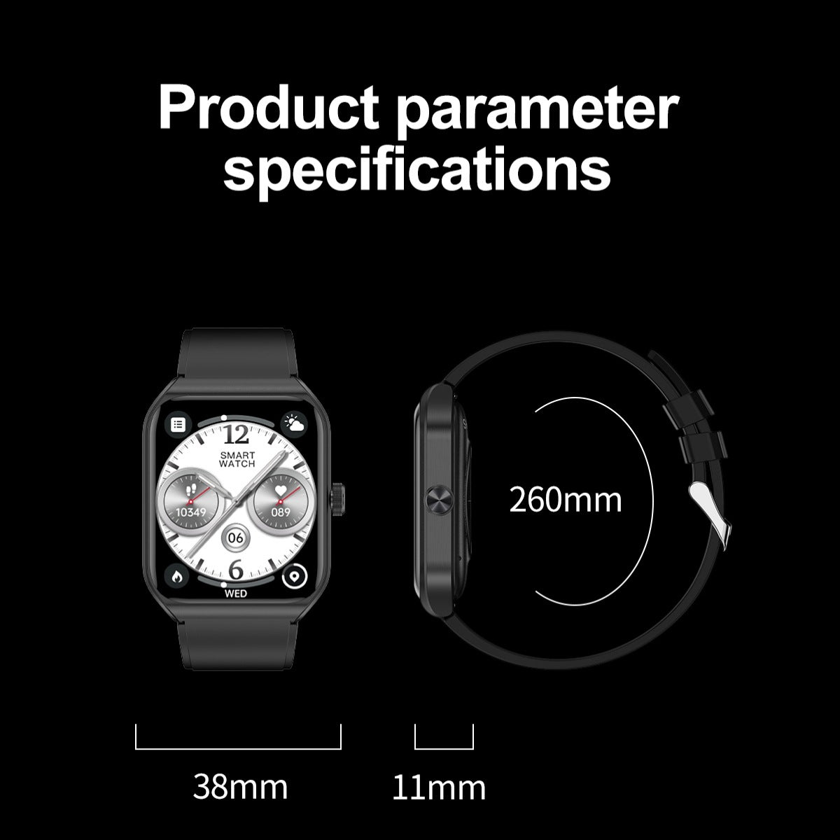 T56 Smart Watch Bracelet - Bluetooth Calling, Health Monitoring, Heart Rate and Blood Pressure Monitoring