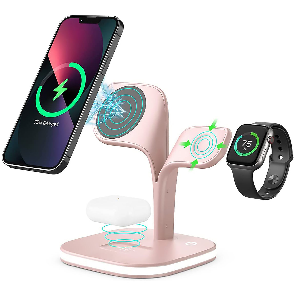 5-in-1 Magnetic Wireless Charger with Night Light 15W Fast Charging Stand-8
