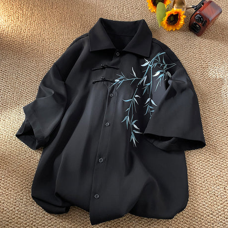 Neues chinesisches Stil Bambus Stickerei Shirt Herren Spring Tide Marke Kimono Robe Casual Tang Kleid Herrenjacke