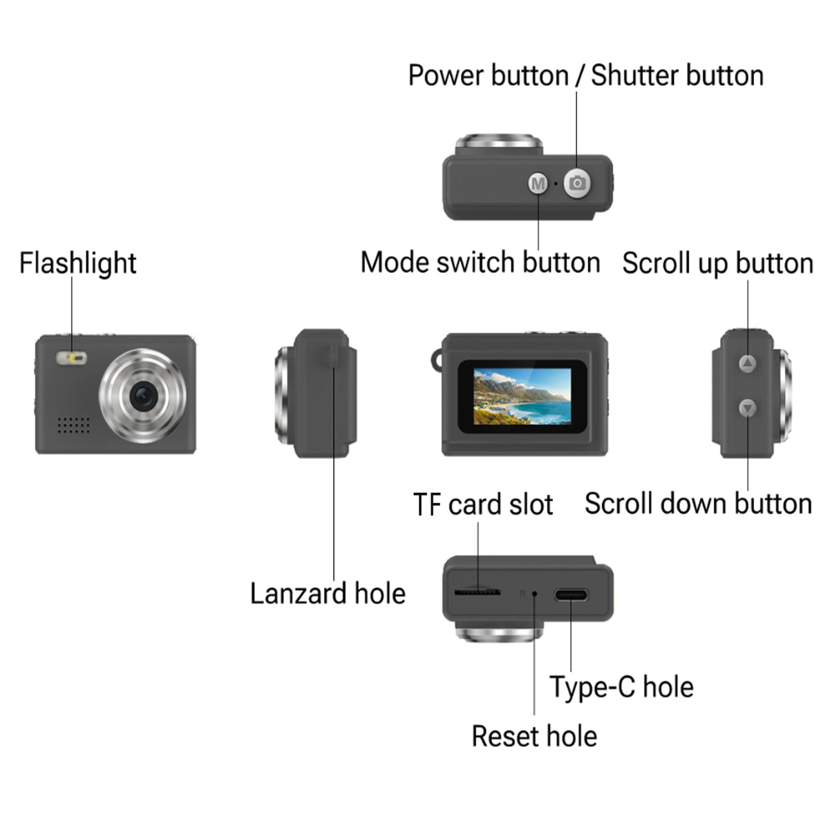 Black 1080p Mini Camera Pocket-Sized Recorder Gift for Gadget Fans-5