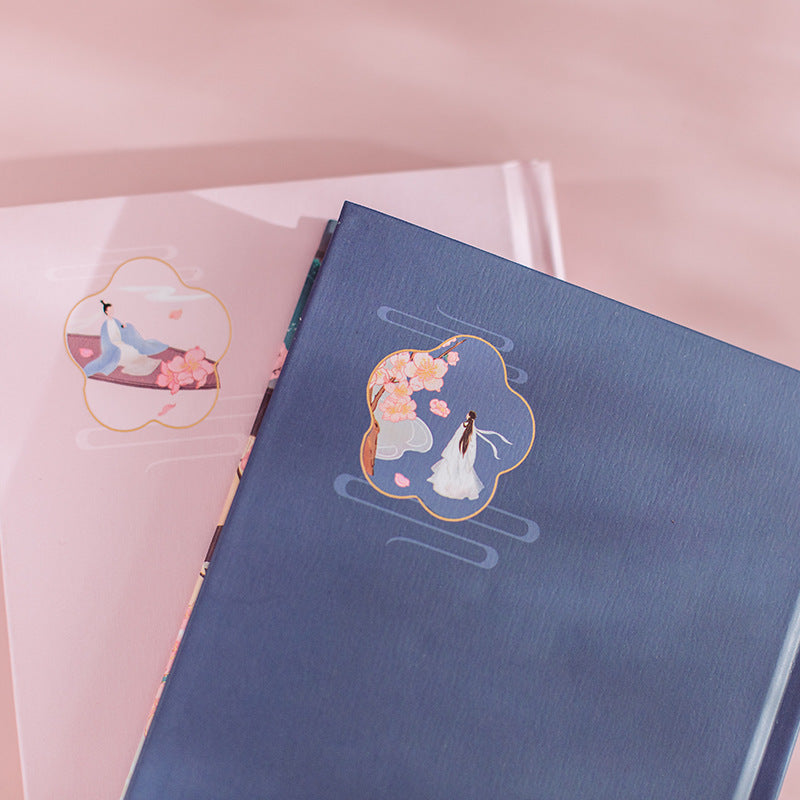 Peach Blossom Spring Hand-painted Illustrations Vintage Handbook-3