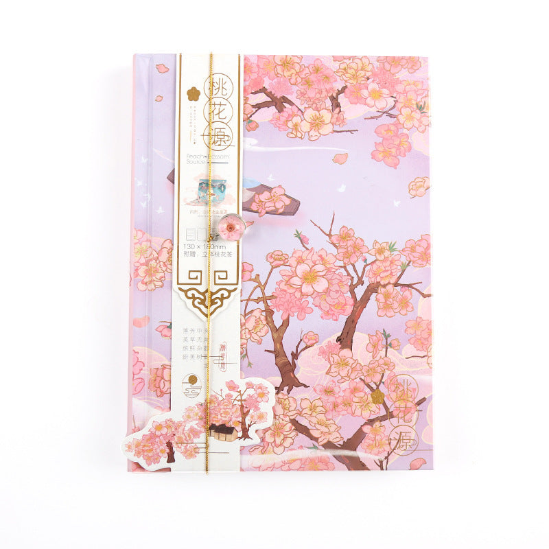 Peach Blossom Spring Hand-painted Illustrations Vintage Handbook-5
