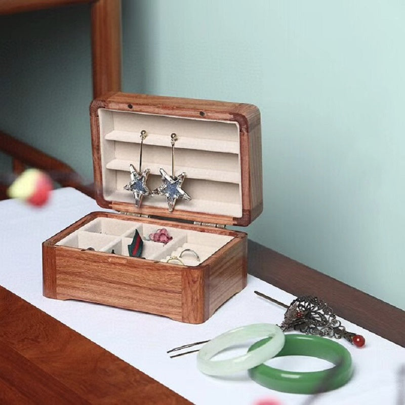 Pear Solid Wood Small Jewelry Storage Box-1