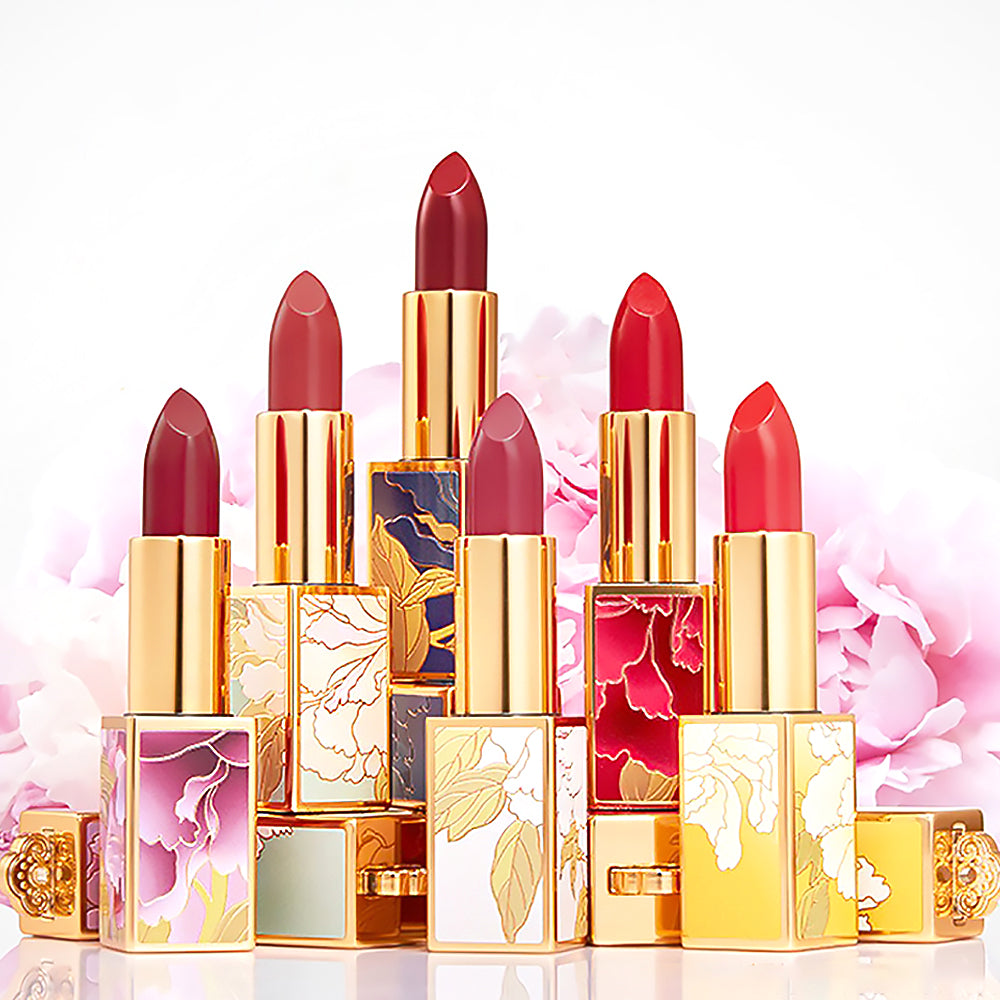 Bean Paste Red Peony Lipstick Classic Birthday Gift for Wife-3