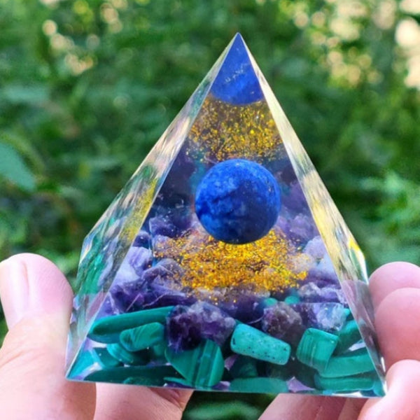 Pyramid Decoration Natural Crystal Gravel Energy Tower-12
