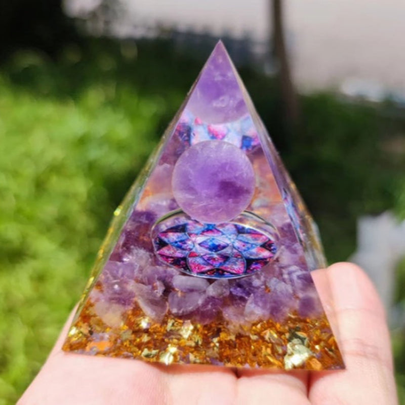 Pyramid Decoration Natural Crystal Gravel Energy Tower-6