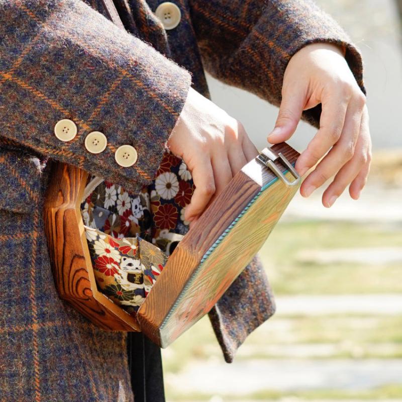 Retro Women Printed Shoulder Octagonal Bag Crossbody Bag-5