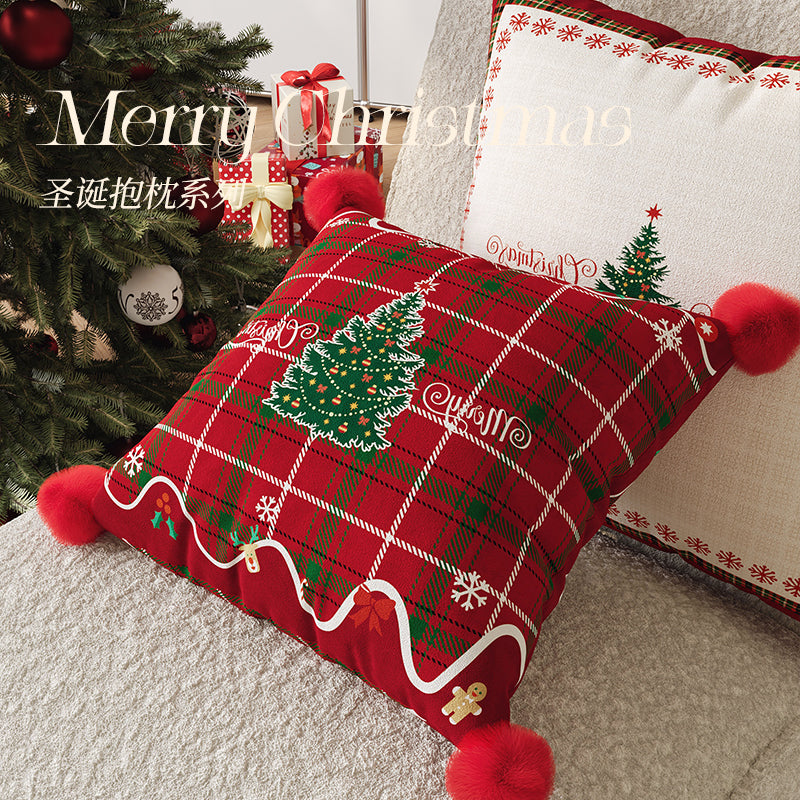 Christmas Throw Pillow Festive Sofa Cushion with Insert