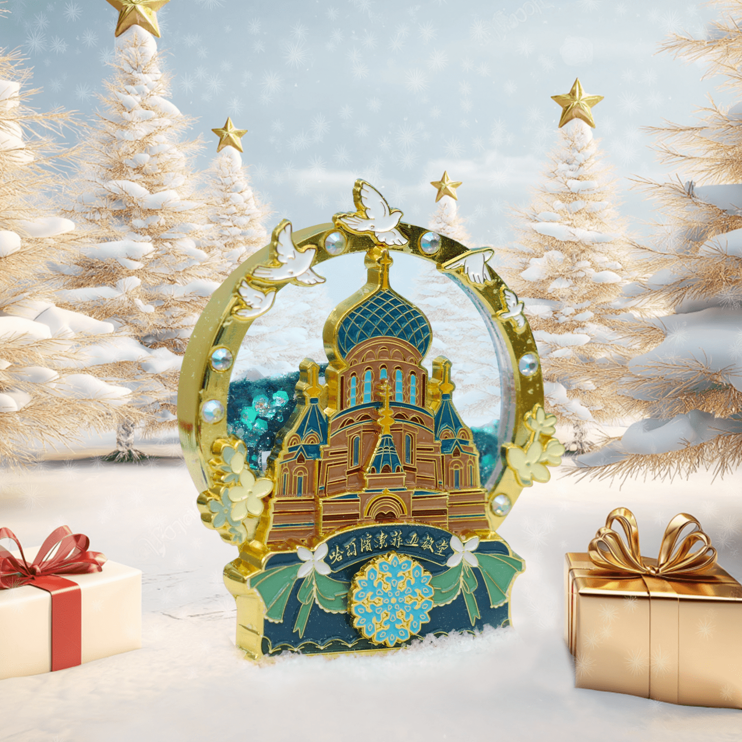 Saint Sophia Cathedral Music Box Fridge Magnet Melodic Souvenir-1