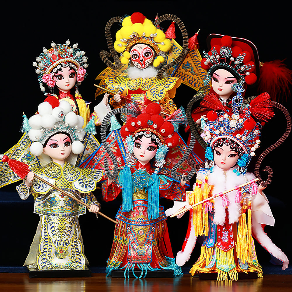 Silk Figurine Chinese Opera Doll Souvenir Gifts for Collectors & Elders-1