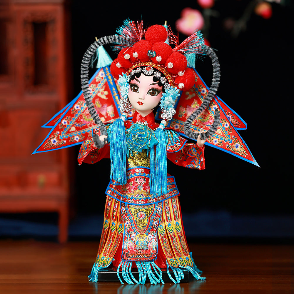 Silk Figurine Chinese Opera Doll Souvenir Gifts for Collectors & Elders-2