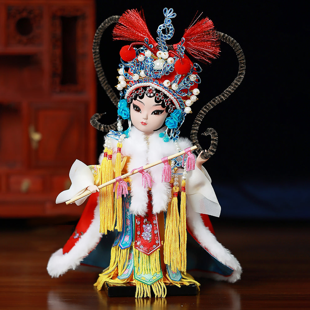 Silk Figurine Chinese Opera Doll Souvenir Gifts for Collectors & Elders-7