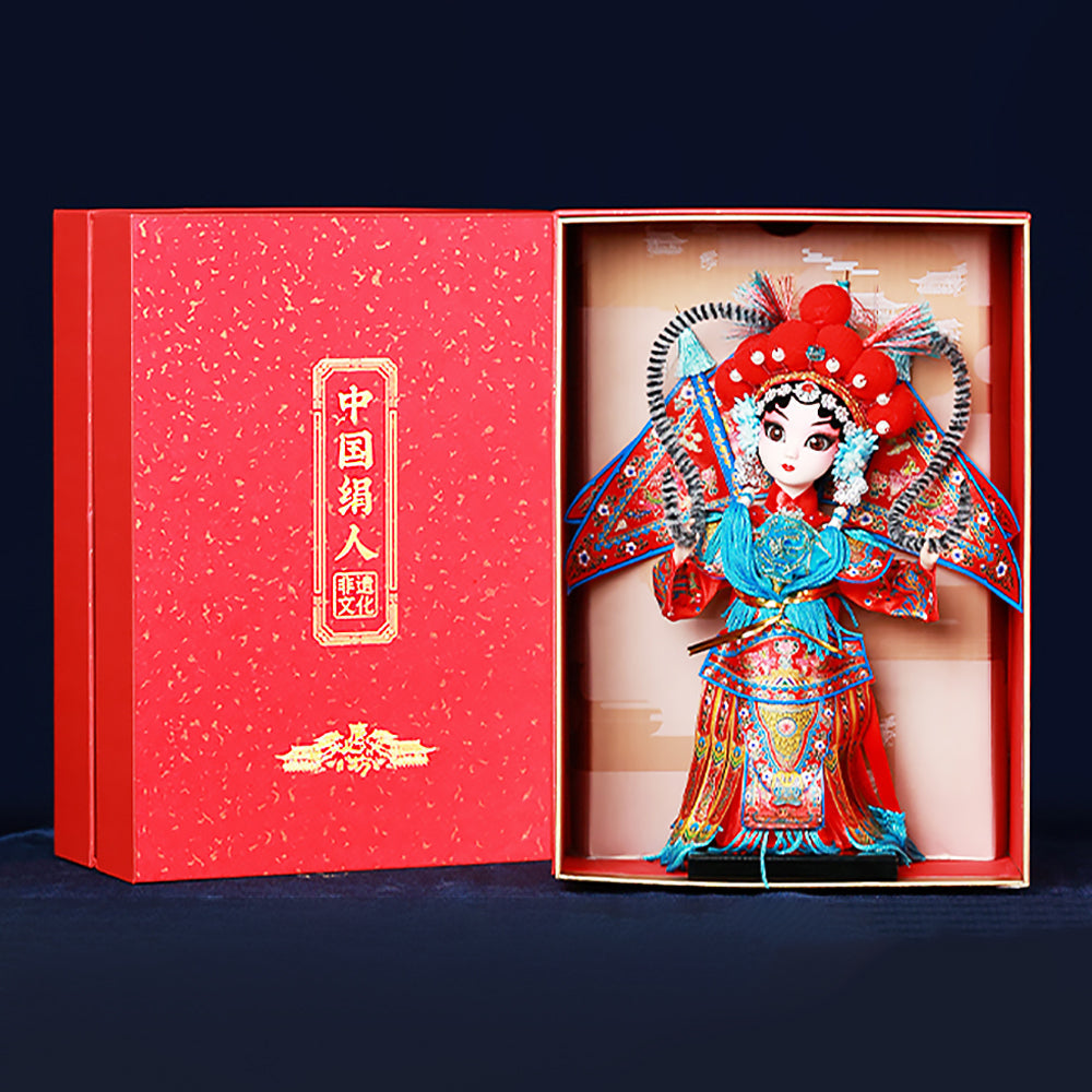 Silk Figurine Chinese Opera Doll Souvenir Gifts for Collectors & Elders-8