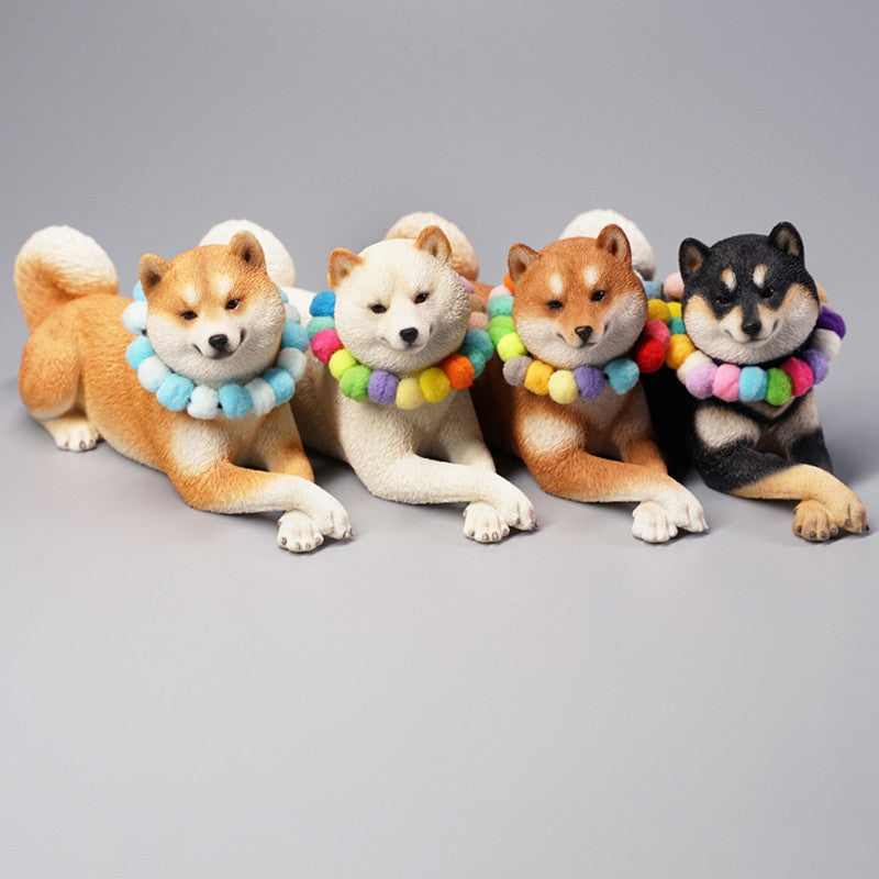 Simulation Horizontal Shiba Inu Car Decoration-1