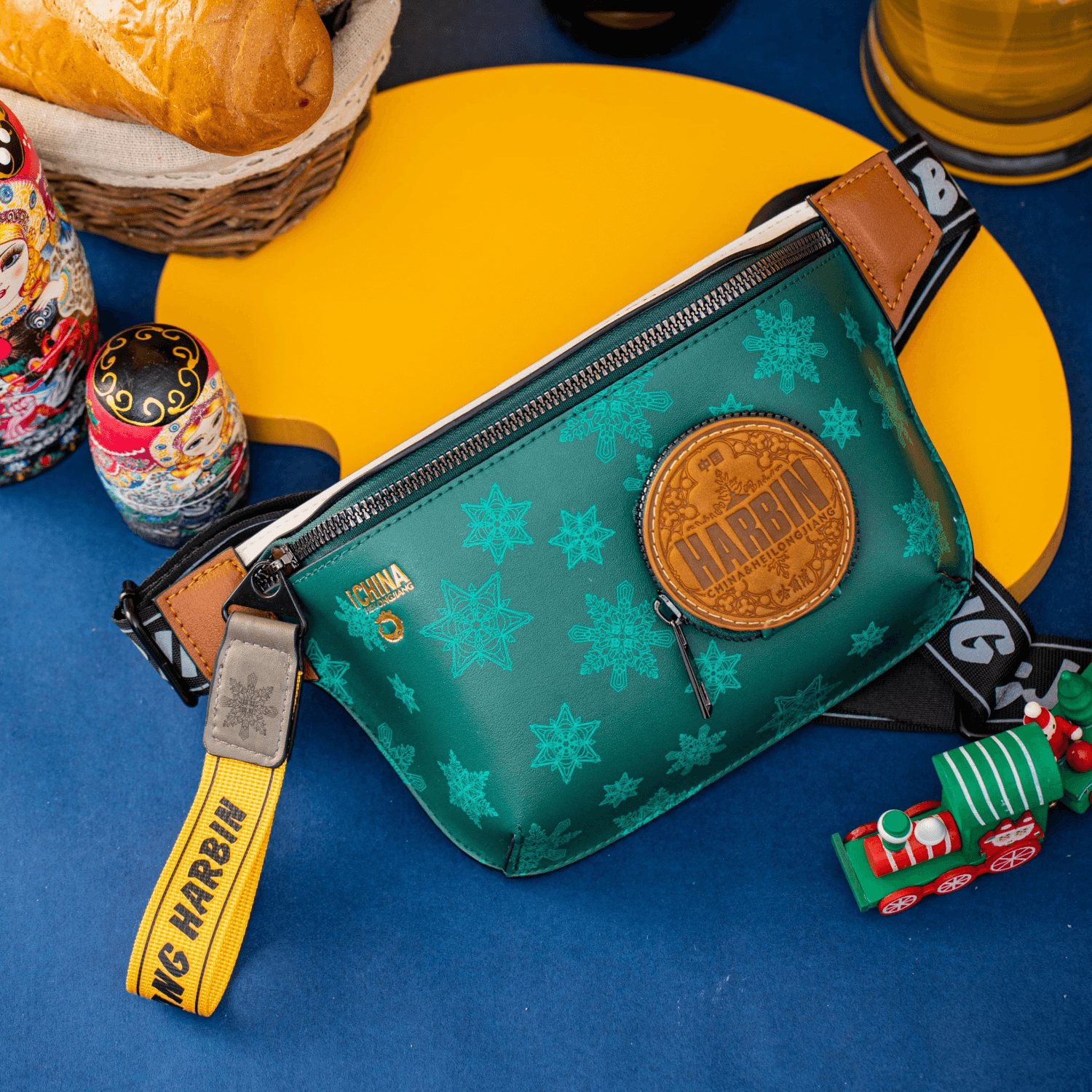 Snowflake Trendy Crossbody Bag Harbin City Limited Chest Bag-3