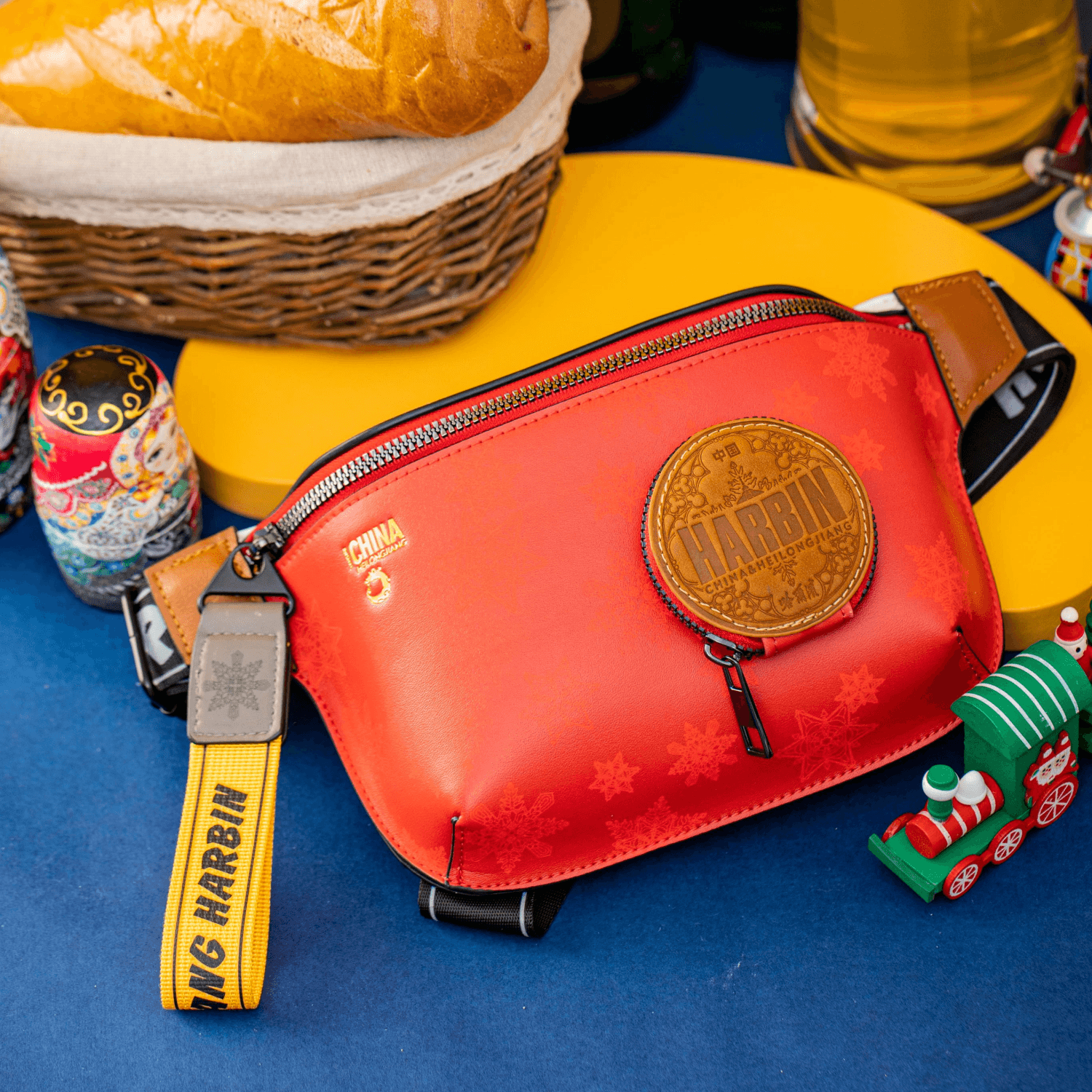 Snowflake Trendy Crossbody Bag Harbin City Limited Chest Bag-4