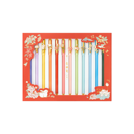 Twelve Flower Gods Gel Pens: Writing Tools Infused with Oriental Style-18