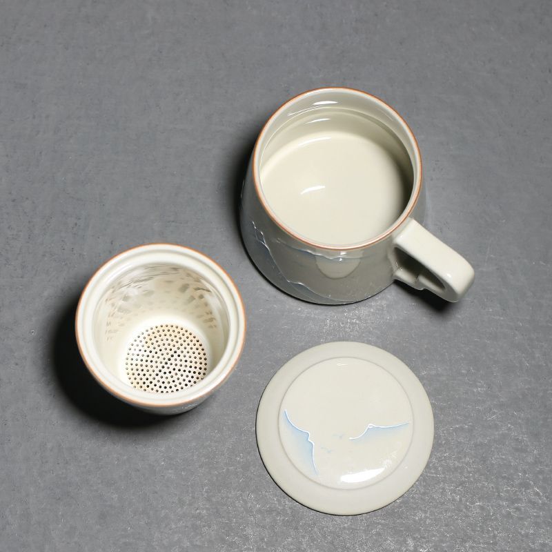 Vintage Tea Cup Hand-painted Far Mountain Tea Separate Cup-5