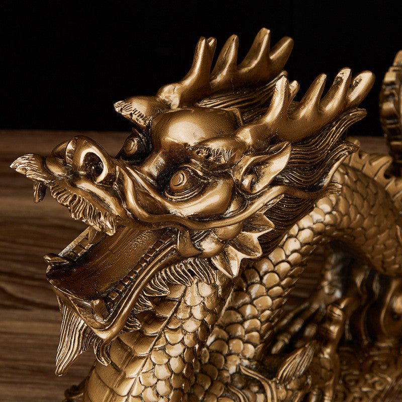 Five-clawed Gold Dragon Wealth Attracting Ornament Study Room Decoration