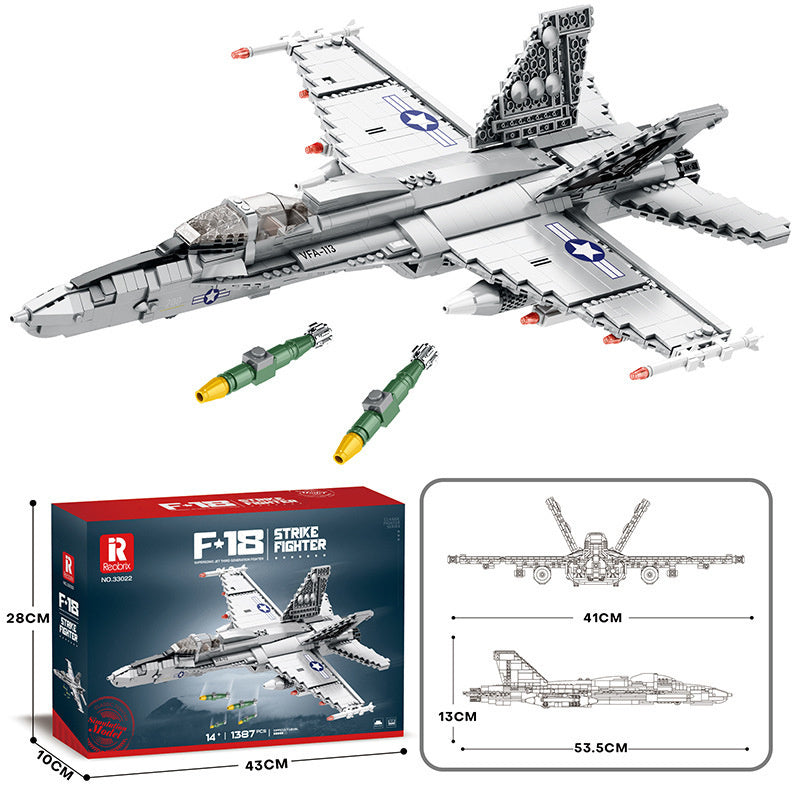 Military Models Fighter Assembling Building Blocks Toy
