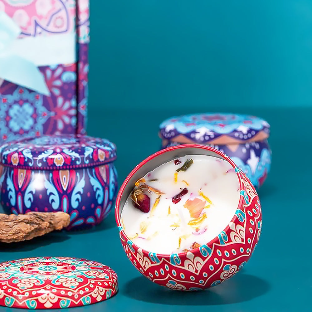 Scented Candle Gift Box with Dried Flowers for Calm and Ambience-3