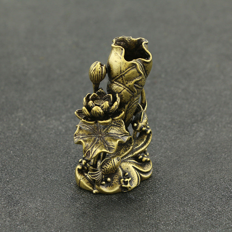 Reiner Kupfer Lotus Karpfen Duft Orament