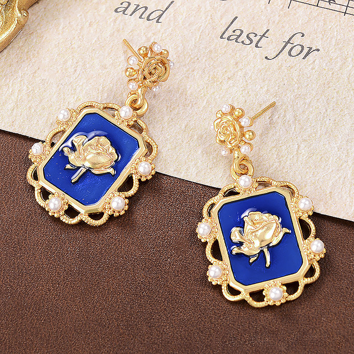 Retro Chinese Style Geometric 18K Gold Earrings-4