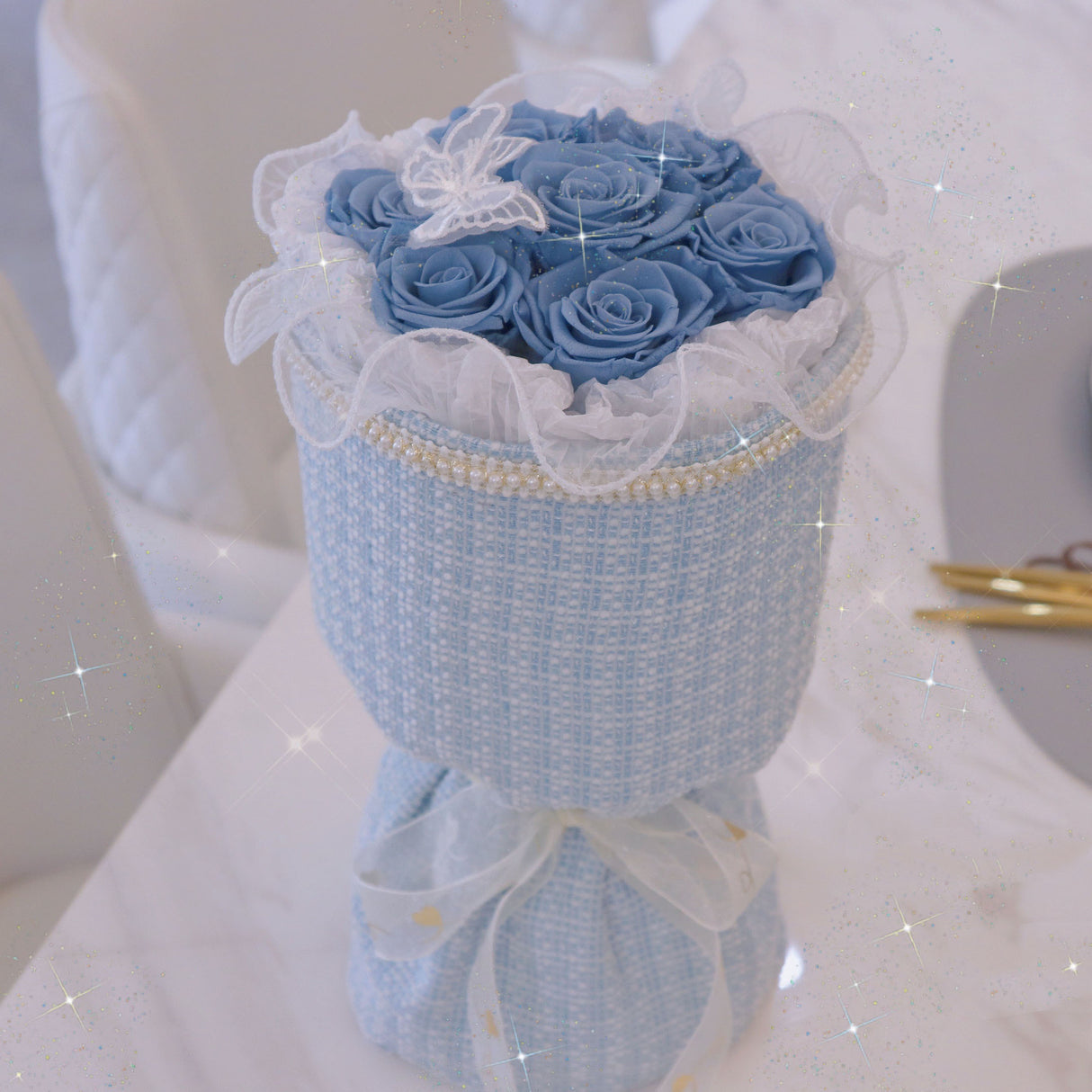 Geschenke für Lehrer 7 Rosen Strauß Muttertagsgeschenke