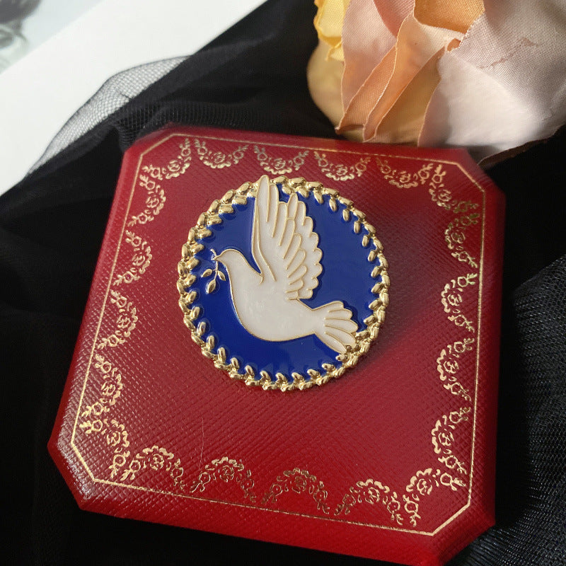 Vintage Literature Dove of Peace Email Oil Drop Brosche