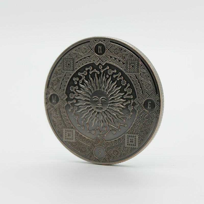 Zodiac Lucky Coin 12 Constellations Sun & Moon Token-3