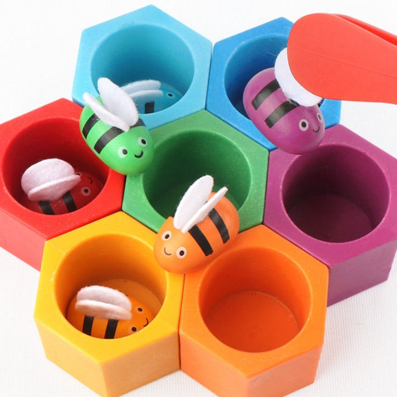 Wooden Hive Board Toys Children Early Education Sensory Toys for Kids Hand-eye Coordination Game