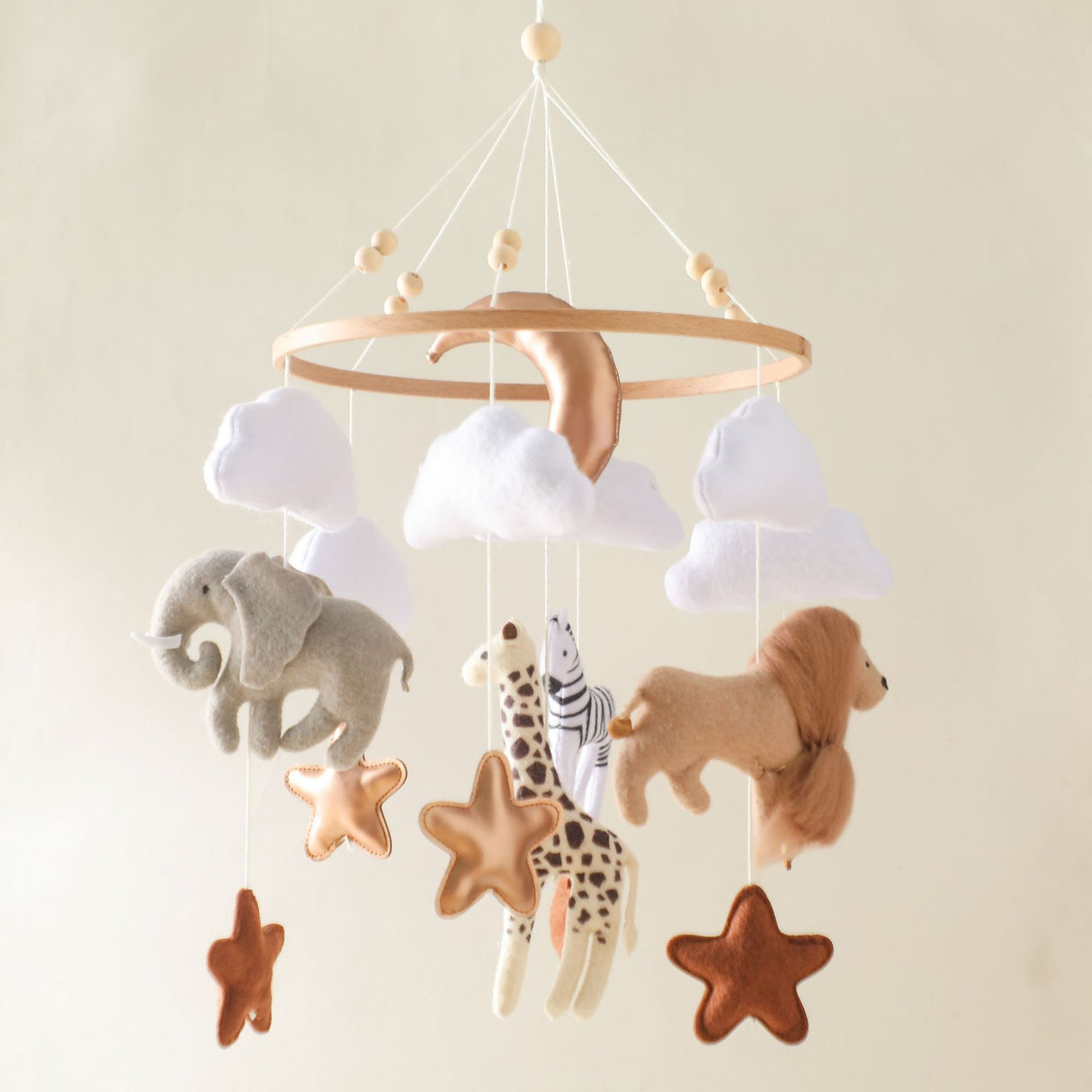 Crib Animal Cloud Moon Bed Bell Hand-eye Coordination Decoration Wind Chimes