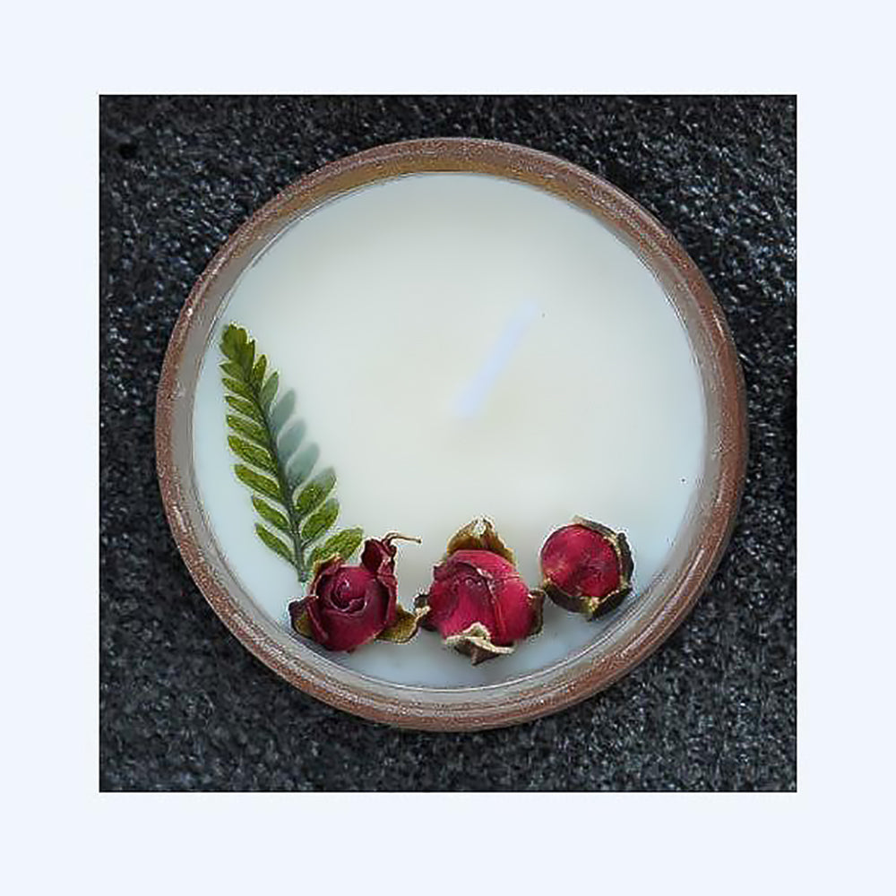 Dried Flower Scented Candle Mini Ceramic Soy Wax Cup-9