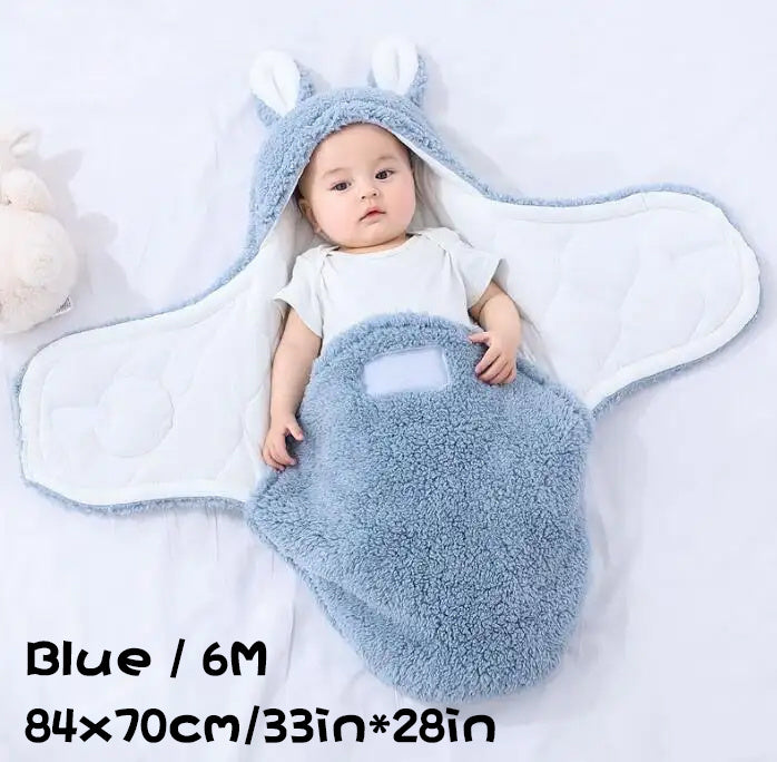 Super Soft Baby Sleeping Bag Fluffy Fleece Swaddle Blankets Unisex Baby Wrap