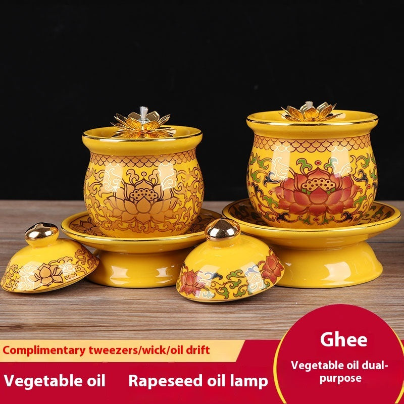 Dragon Boat Festival Haushaltsöllampen Buddha Front Keramik Buddha Lampe