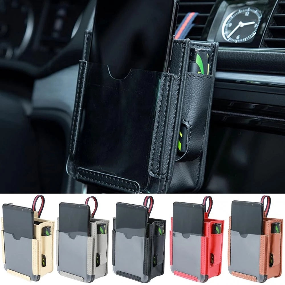 Car Accessories Air Outlet Leather Storage Bag