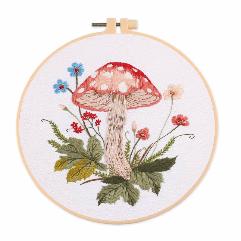 Mushroom Pattern Series Small Fresh Handmade Embroidery Material Kit Set
