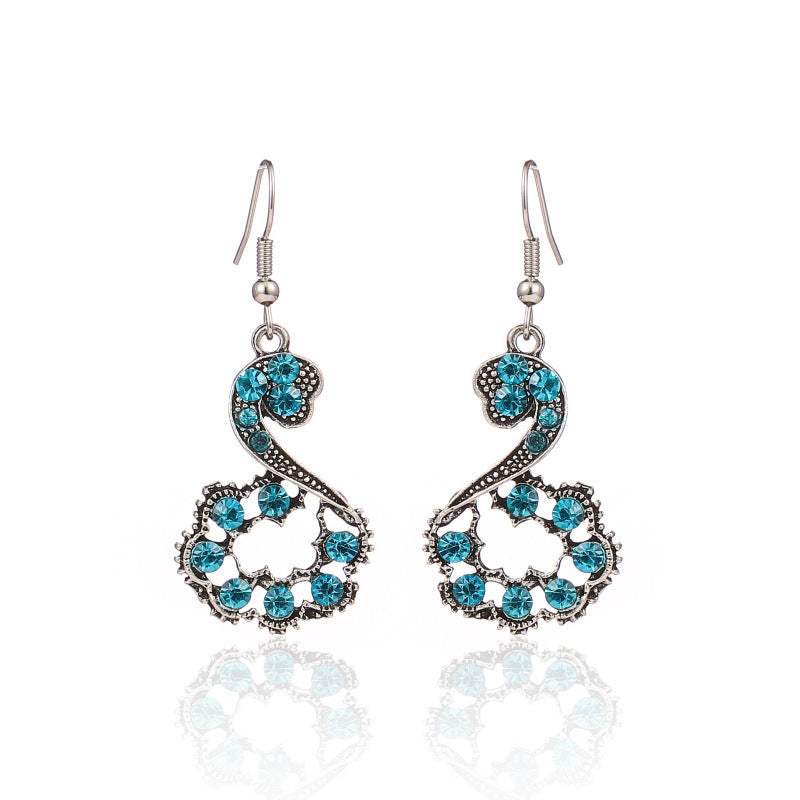 Vintage -Ohrringe im chinesischen Stil mit Diamanten