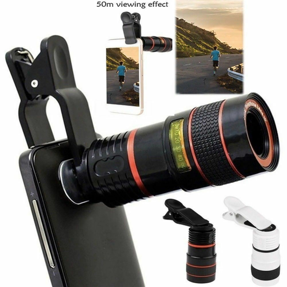 HD 8X Clip On Optical Zoom Telescope Cell Phone Camera Lens