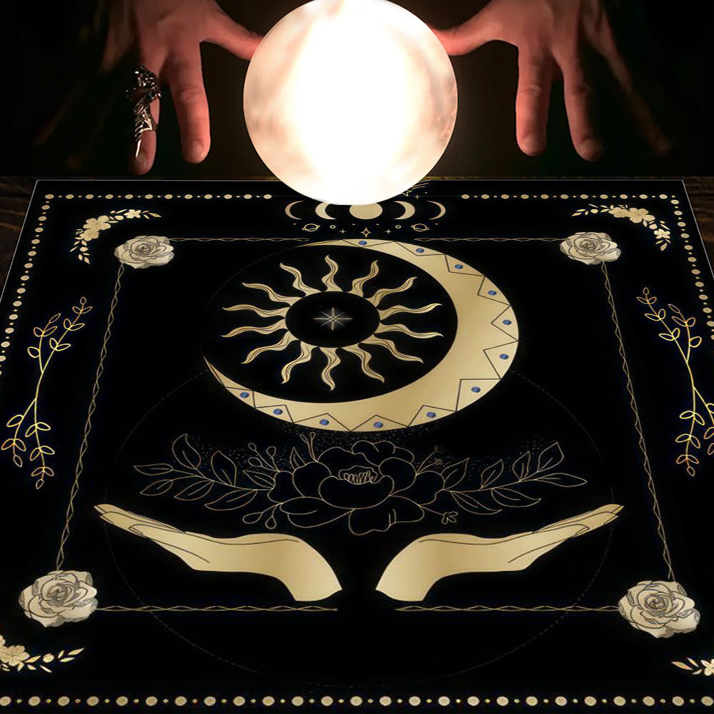 Tarot Table Cloth Moon Sun Lucky Tree Flannel Tablecloth-21
