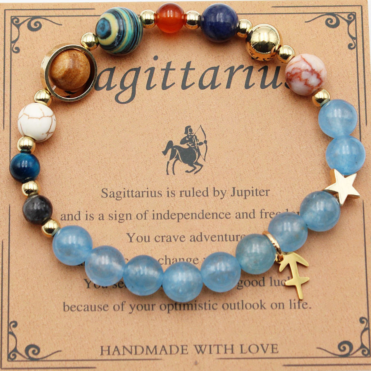 Zodiac Bracelet with Natural Agate & Shoushan Stone 12 Constellations-22