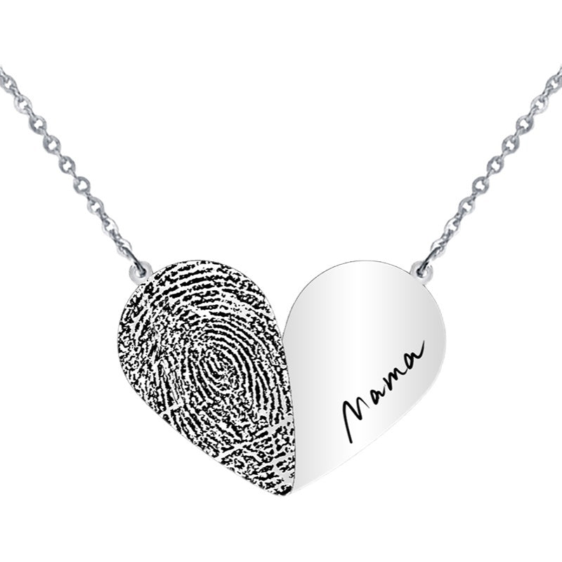 Sterling Silver Couple Necklace Custom Text