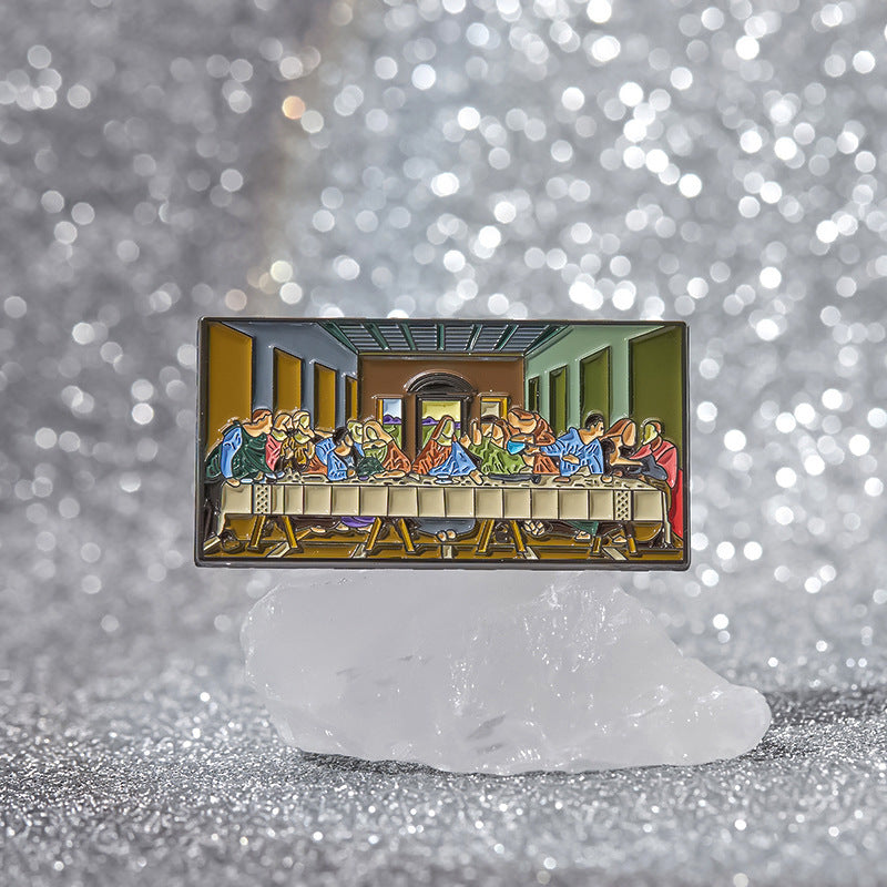 Kunstölgemälde Letzte Abendmahlmetallbrosche Accessoires