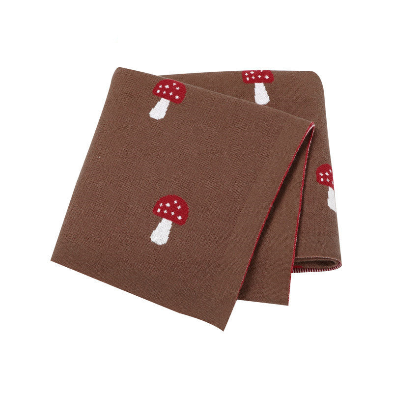 Needle Cotton Mushroom Jacquard Baby Blanket