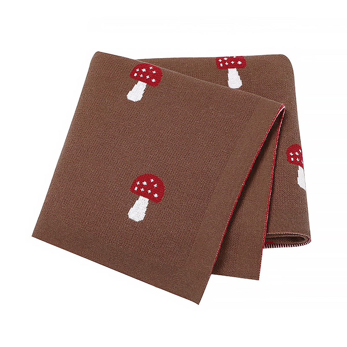 Cotton Mushroom Jacquard Baby Blanket Soft Nursery Blanket-7