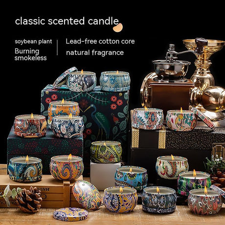 Floral Fruit Scented Candle Set 12 Soy Wax Travel Candles-1