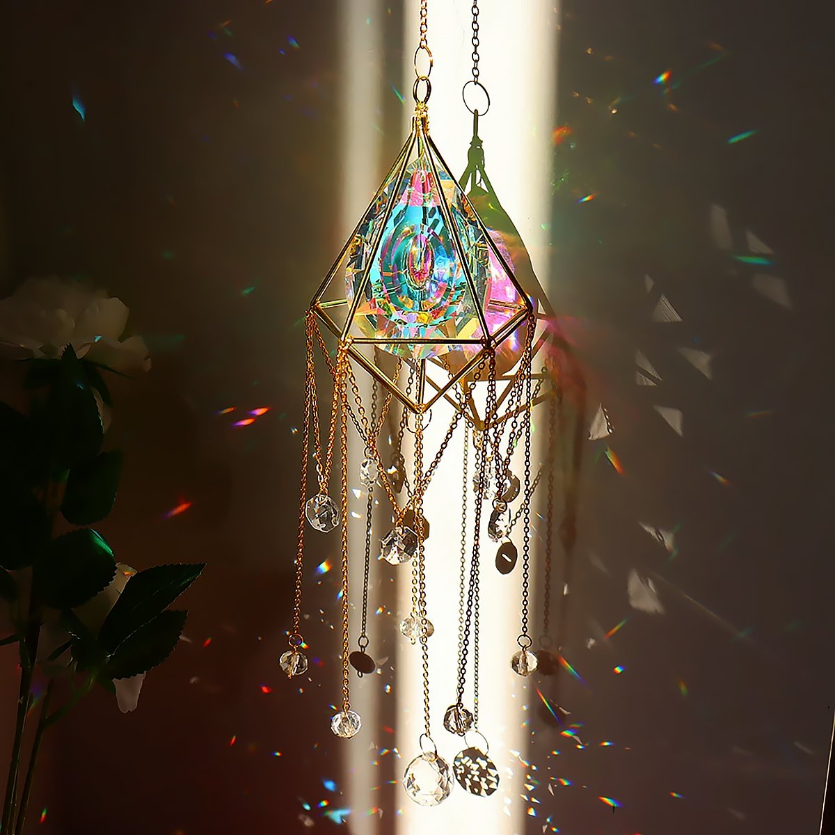 Crystal Wind Chime Pendant Window Hanging Home Decor Gift-3